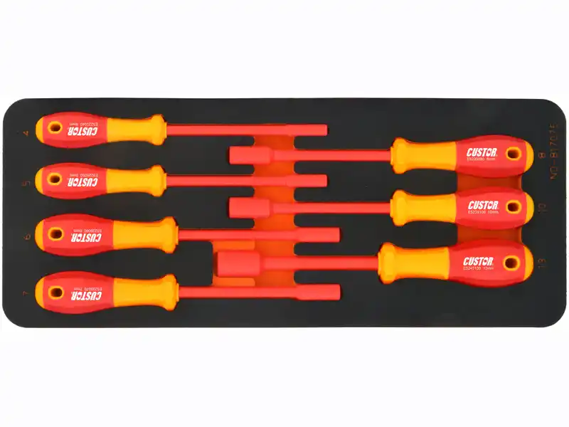 7PCS - 1000V. INSULATED HEXAGON NUT DRIVER SET