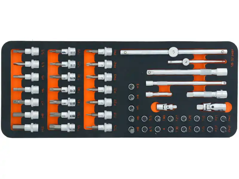 48PCS - 1/4" & 3/8" DR. SOCKET BIT SET