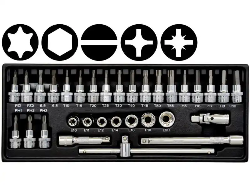 32-teilig – 3/8 Zoll Dr. E-Stecknuss- und Stecknuss-Bit-Set