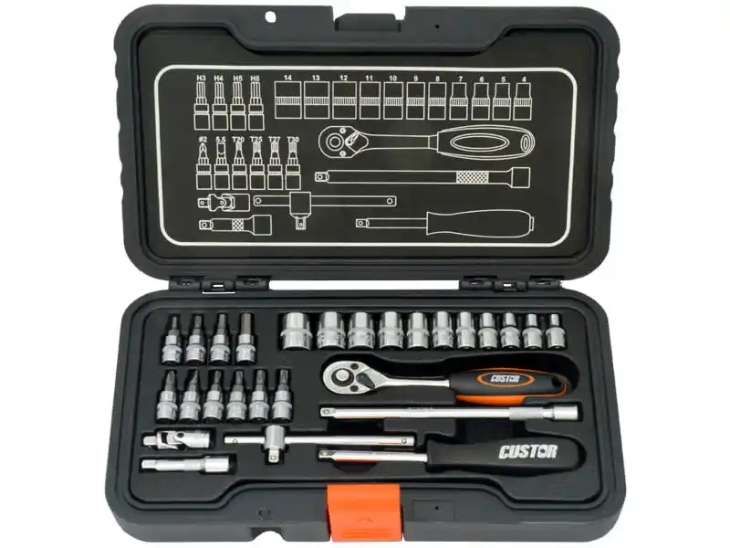 27PCS - 1/4" DR. SOCKET & RATCHET HANDLE SET