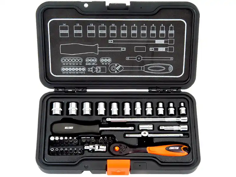 37PCS - 1/4" DR. SOCKET & RATCHET HANDLE KIT