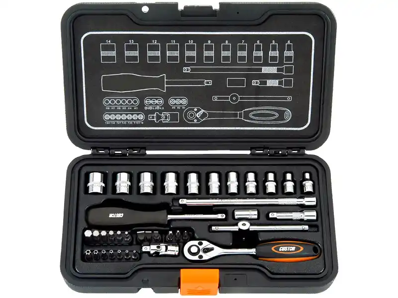 37PCS - 1/4" DR. SCOKET & RATCHET HANDLE KIT