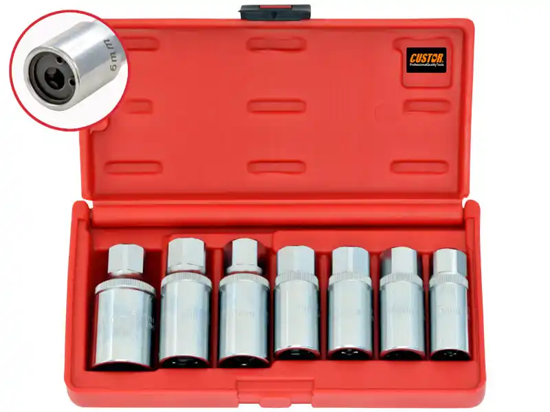 7PCS - 3/8" AND 1/2" DR. STUD PULLER SOCKET SET