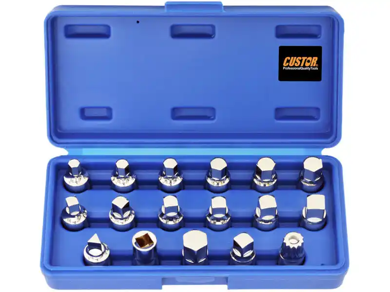 17PCS - 3/8" DR. OIL DRAIN PLUG KEY SET